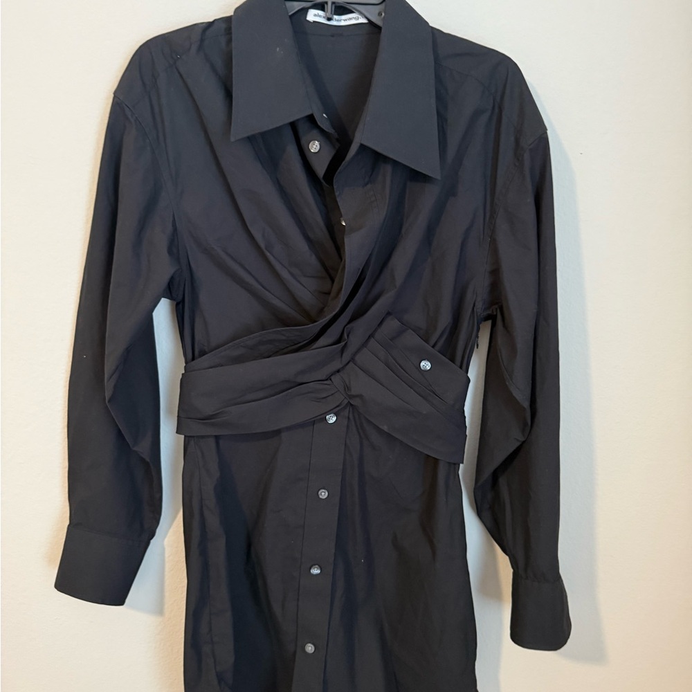Alexander Wang Black Shirt Dress with Unique Design